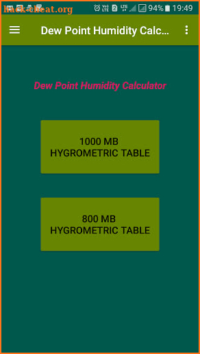 Dew Point Humidity Calculator screenshot