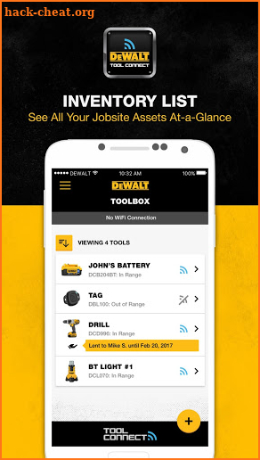 DEWALT Tool Connect screenshot