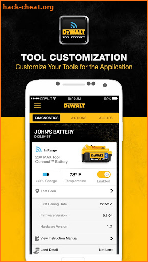 DEWALT Tool Connect screenshot