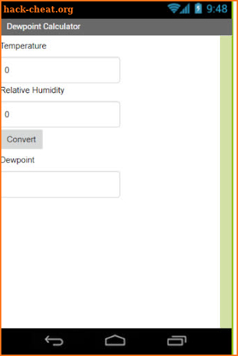 Dewpoint Calculator screenshot