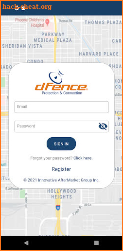 Dfence GPS screenshot