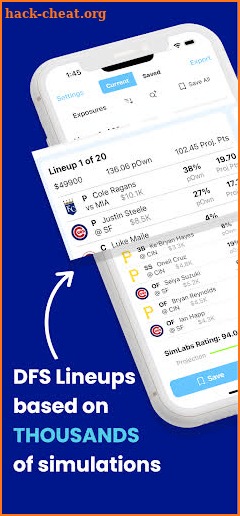 DFS Lineup Optimizer - SimLabs screenshot