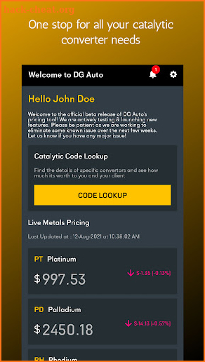DG Auto: Catalytic Converter Pricing screenshot