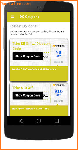 DG Coupon screenshot