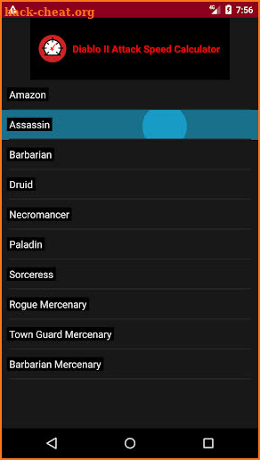 Diablo II Attack Speed Calculator screenshot