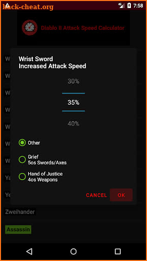 Diablo II Attack Speed Calculator screenshot