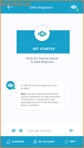 Diagnose skin problems screenshot