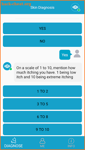 Diagnose skin problems screenshot