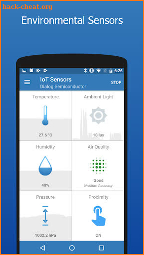 Dialog IoT Sensors screenshot