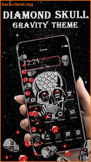 Diamond Black Skull Gravity Theme screenshot