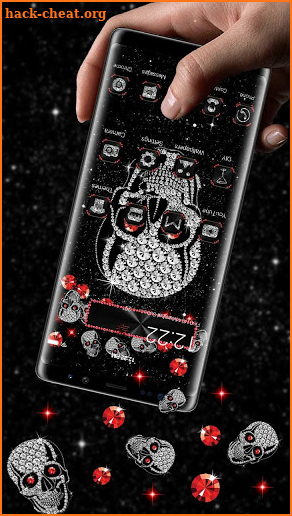 Diamond Black Skull Gravity Theme screenshot