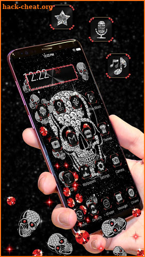 Diamond Black Skull Gravity Theme screenshot