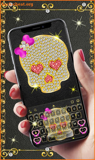 Diamond Bowknot Skull Keyboard Theme screenshot