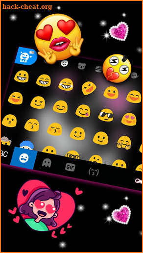 Diamond Butterfly Hearts Keyboard Theme screenshot