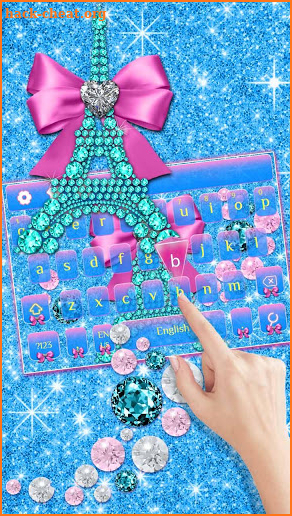 Diamond Eiffel Tower Bow Keyboard Theme screenshot