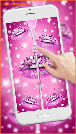 Diamond Lips Locker Zipper 3D Live Lock Screen screenshot