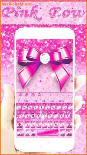 Diamond Pink Bow Keyboard Theme screenshot