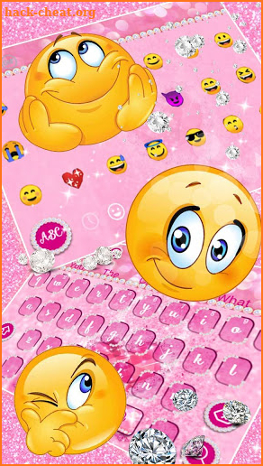 Diamond Pink Glitter Heart Keyboard screenshot