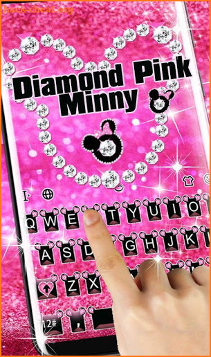 Diamond Pink Minny Keyboard Theme screenshot