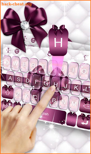 Diamond Purple Bow Keyboard Theme screenshot