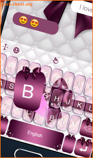 Diamond Purple Bow Keyboard Theme screenshot