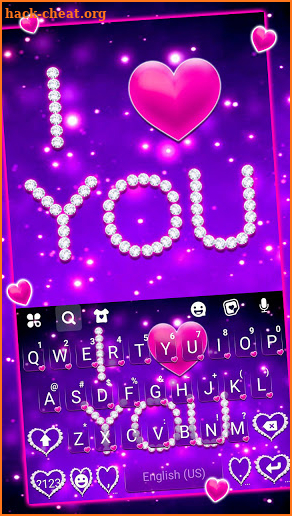 Diamond Purple Love Keyboard Background screenshot