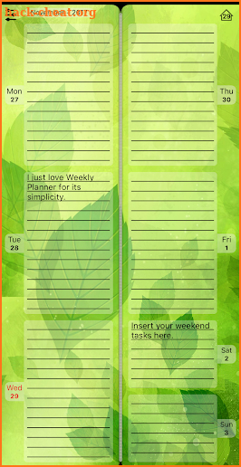 Diary "Weekly Planner" screenshot