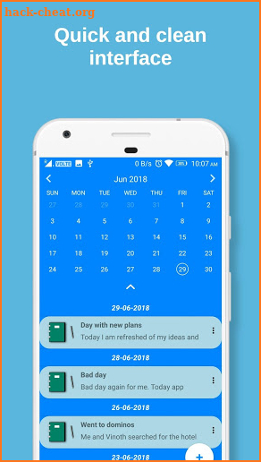 Diary with Fingerprint Lock screenshot