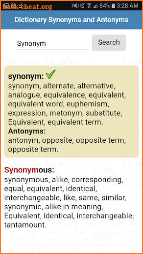 Dictionary Synonyms & Antonyms screenshot