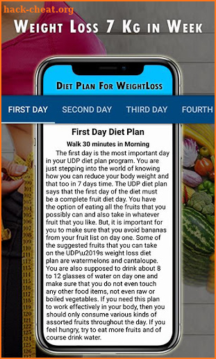 Diet Plan For Weight Loss : Lose fat fast in 7 day screenshot