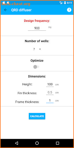 Diffuser Calculator screenshot