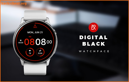 Digital Black Watch Face screenshot