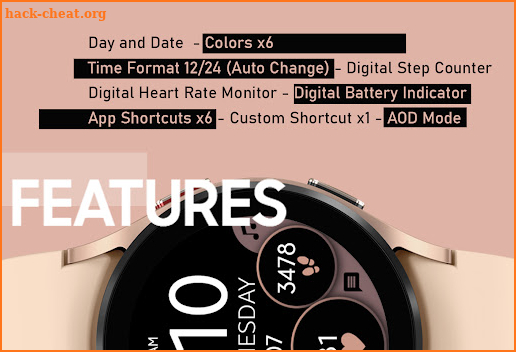 Digital Rose Gold 2 Watch Face screenshot