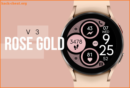 Digital Rose Gold 3 Watch Face screenshot