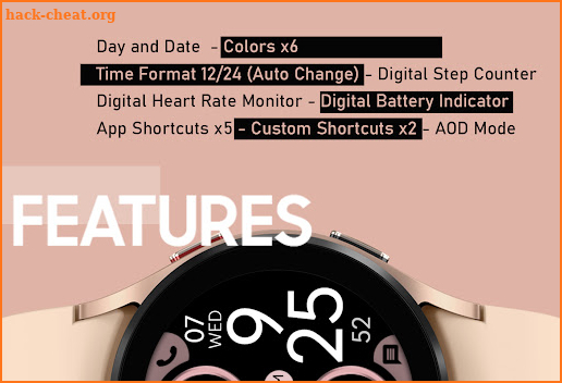 Digital Rose Gold 3 Watch Face screenshot