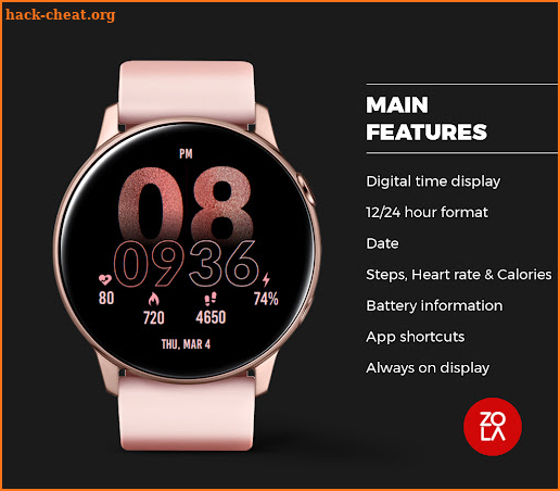 Digital Rose Gold Watch Face screenshot