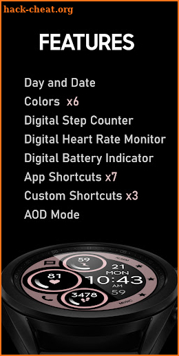 Digital Rose Gold Watch Face screenshot