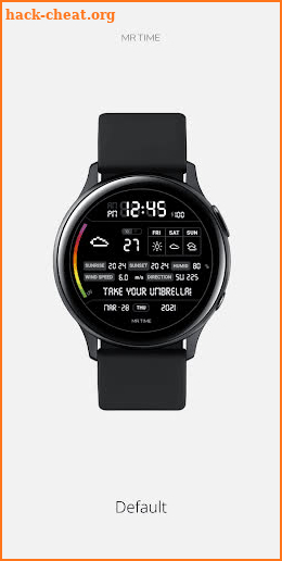 Digital Weather Info Black : Watch Face by MR TIME screenshot