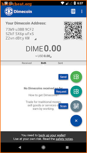 Dimecoin screenshot