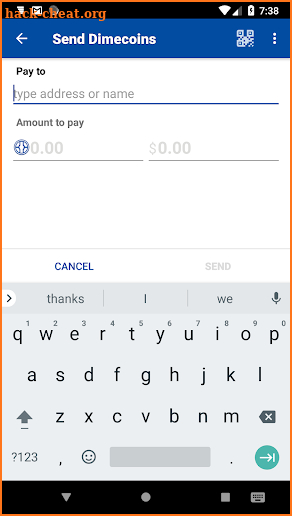 Dimecoin screenshot