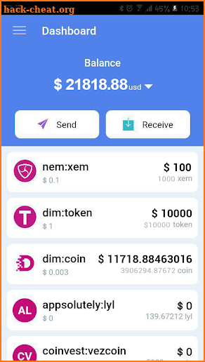 DIMWALLET screenshot