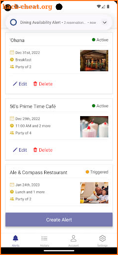 Dining Alerts for Mouse Parks screenshot