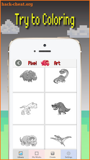 Dinosaur Color Pixel Art : Dino Coloring Game screenshot