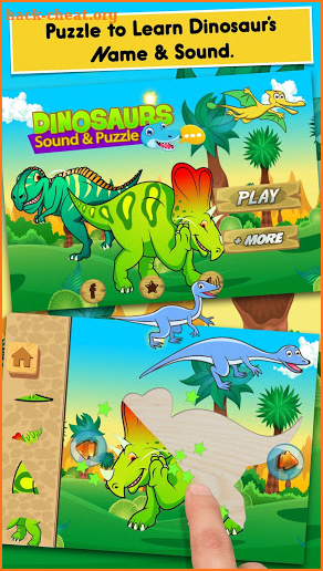 Dinosaur sound puzzles preschool educational screenshot