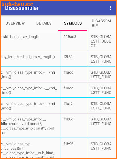 Disassembler screenshot