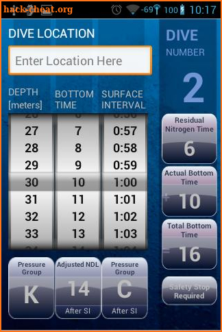 Dive Plan screenshot