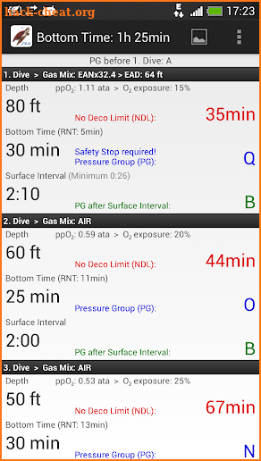 Dive Planner Pro screenshot