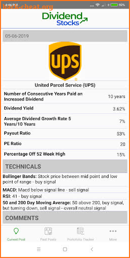 Dividend Stocks screenshot