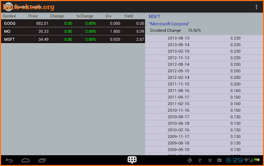 Dividend Tracker screenshot