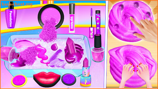 DIY Makeup Mixing into Slime screenshot